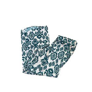 Cupio Womens Sz L/G Green & White Patterned Pants